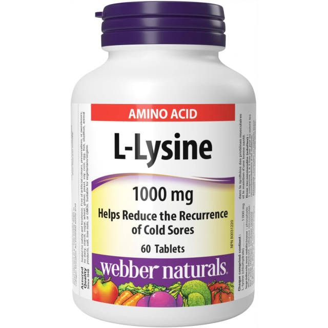 웨버내츄럴 라이신 1000mg 60정 엘라이신