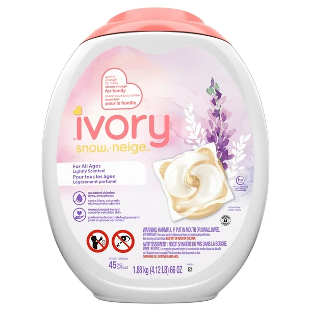 Ivory 아이보리 스노우 캡슐 세탁 세제 45개입