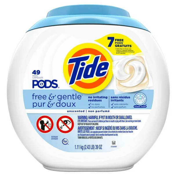 Tide 타이드 포즈 프리&젠틀 캡슐 세탁 세제 42개입