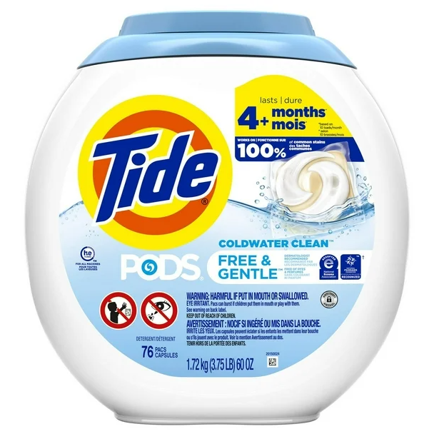 Tide 타이드 포즈 프리&젠틀 캡슐 세탁 세제 76개입