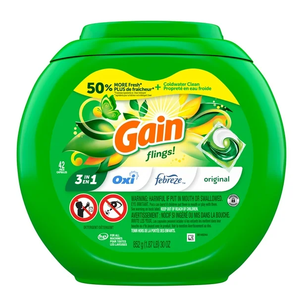 Gain 게인 3 in 1(옥시 부스트&페브리즈 함유) 캡슐 세탁 세제 25개입 42개입