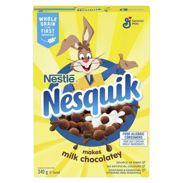 Nesquik 네스퀵 초콜렛 아침 시리얼 340g (통곡물과 식이섬유 함유)