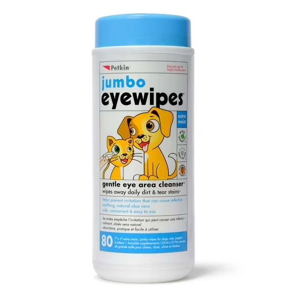 Petkin 펫킨 반려동물 눈가 세정 점보 물티슈 80매